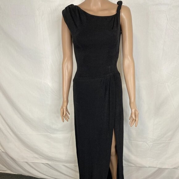 Khanum’s Women’s Sleeveless High-Slit Jersey Knit Long Dress – Black – Size S - Picture 1 of 11